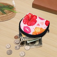 Pochette à monnaie personnalisable exclusive avec fermeture éclair, motif tropical fleur de Tiaré hawaïenne, mini sac de rangement pour pièces de monnaie, petit et mignon porte-clés