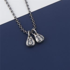 Collar con Colgante de Calabaza de Plata de Ley 925 con Elementos Chinos de Estilo Vintage para la Creación de Joyas - Product Image 4