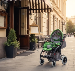 Poussette manuelle inclinable pour enfants et adultes à besoins spéciaux, fauteuil roulant pédiatrique pour enfants atteints de paralysie cérébrale - Product Image 1