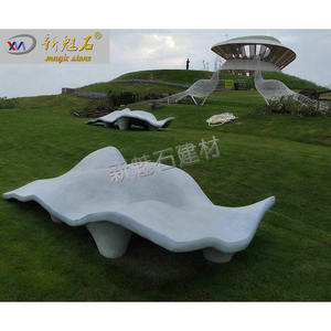 Nuevo Banco Artístico Irregular Magic Stone Grc de 3 cm de Grosor, Silla Moderna de Hormigón para Exteriores, Tamaño Personalizado - Product Image 1