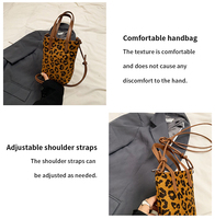 Sac à bandoulière rétro portable pour femme, imprimé léopard, patchwork, grande capacité, durable, léger, imperméable, avec fermeture éclair