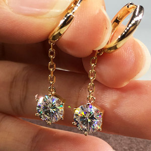 Orecchini a polsino con nappe di cristallo per donna, eleganti accessori moda per tutti i giorni e feste - Product Image 1