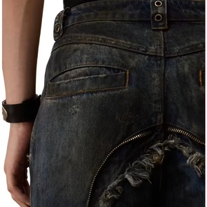 <span class=keywords><strong>Pantaloni</strong></span> Cargo Vintage Personalizzati in Cotone per Uomo, Design Nuovo, Stile Baggy con <span class=keywords><strong>Tasche</strong></span> con Cerniera - Product Image 4