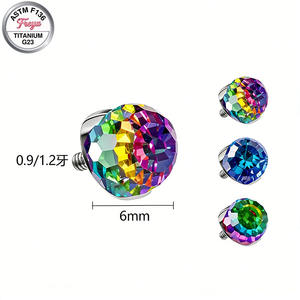 Bijoux de <span class=keywords><strong>piercing</strong></span> labret en titane et zircon coloré, boucles d'oreilles clous tendance pour filles, piercings de <span class=keywords><strong>langue</strong></span>, anneaux de nez, clous d'oreilles diamant - Product Image 6