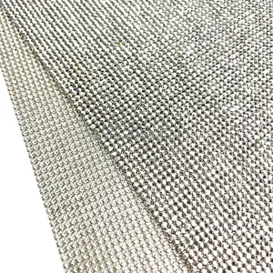 Bling Bling Rhinestone Mesh Fabric For Bags Crystal Chainmail Mesh Fabric Crystal Rhinestone Fabric