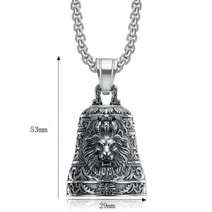 Collar con colgante de cabeza de león de acero inoxidable para hombre, accesorios de joyería con temática del zodiaco animal - Product Image 5