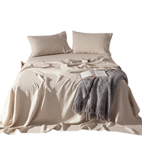 100% ensemble de draps de literie en lin naturel lin écologique ensembles de lit en lin naturel pour la maison
