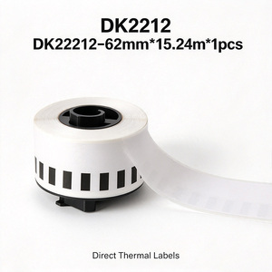 Ruban d'étiquettes thermiques compatible DK22212, rouleau de papier continu DK2212, 62 mm * 15,24 m, étiquettes vierges pour les imprimantes d'étiquettes <span class=keywords><strong>Brother</strong></span> série QL - Product Image 1