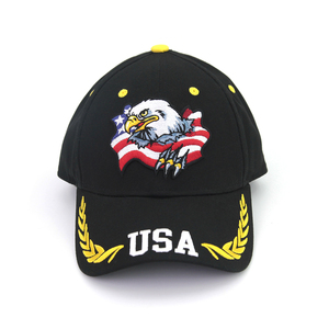 Bán buôn Chất lượng cao Cờ Mỹ Yêu Nước Mũ bóng chày bông đường cong vành 3D thêu logo thể thao Mens mũ và mũ - Product Image 3