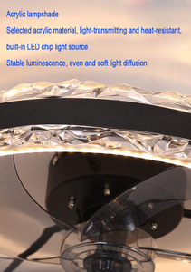 Ventilateur de plafond réversible à LED Télécommande <span class=keywords><strong>Q</strong></span>-Uiet 6 vitesses Ventilateur de chambre à coucher à intensité variable Plafonnier Ventilateur de chambre à coucher moderne - Product Image 2