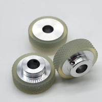 Roue de mesure industrielle en caoutchouc PU à noyau en aluminium et acier inoxydable Roue d'encodeur en polyuréthane pour codeur rotatif