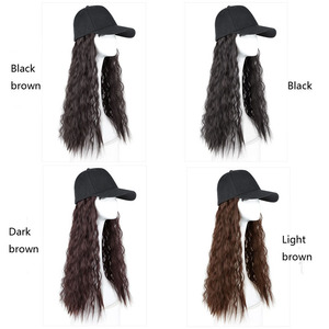 Cappello con <span class=keywords><strong>Parrucca</strong></span> Riccia 24 Pollici, Berretto da Baseball con Capelli Lunghi, Cappello Casual con <span class=keywords><strong>Parrucca</strong></span> <span class=keywords><strong>per</strong></span> Donne e Ragazze, Capelli Sintetici Senza Pizzo 60cm - Product Image 6