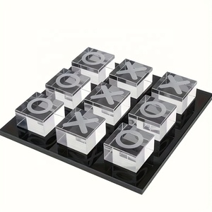 Scacchiera Moderna <span class=keywords><strong>in</strong></span> Cristallo K9 con Base <span class=keywords><strong>in</strong></span> Cristallo Nero - Product Image 1