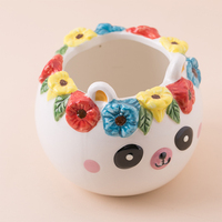 Guirlande décorative créative, mignonne, Panda colorée, Pot de plantes à fleurs en céramique, vente en gros, offre spéciale,