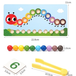 Juguetes de matemáticas con cuentas de clip para niños, entrenamiento de motricidad fina, combinación de colores, oruga, aprendizaje de números, juguetes educativos - Product Image 4
