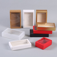 Boîte cadeau en papier blanc avec couvercle transparent IMEE, petite boîte cadeau pour aliments, emballage alimentaire, en stock, taille et couleur personnalisées en usine, carrée