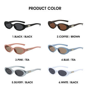 Lunettes de soleil ovales Qianai pour femmes, monture noire, protection UV400, design nœud, type 3, pare-soleil, style Y2K tendance - Product Image 5