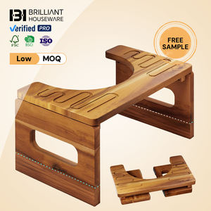 Tabouret de salle de bain imperméable en bois de bambou de qualité supérieure BH pour douche baignoire sauna et spa meubles d'angle de relaxation - Product Image 1