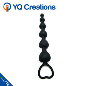 Bouchon anal en silicone souple imperméable en forme de cœur long, jouets sexuels lesbiens, perle pour hommes et femmes, bouchon long, perles pour massage de la prostate - Product Image 3