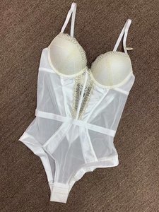 Quality Lace Shapewear <b>Bodysuit</b> with Beautiful Back Hollow See-through Design for Women Light <b>Control</b> Thin Fabric Sexy - Product Image 4