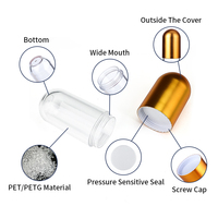 Emballage cosmétique de luxe personnalisé, flacons en plastique vides en forme de pilules de vitamines à large ouverture, flacons en plastique givrés