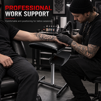 Support métallique réglable en hauteur à double couche Tuffking, écologique, facile à utiliser, accessoire de studio de tatouage, poste de travail pour tatoueurs