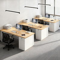 Ensemble de chaises de bureau minimalistes pour employés - Bureau d'ordinateur individuel/double avec tiroirs de rangement, aucun assemblage requis