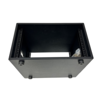 Flight case léger et personnalisé 6U avec revêtement en polyurée noire pour le stockage d'amplificateurs de puissance, doté de 4 pieds et de rainures