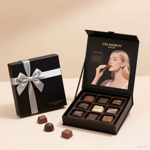 Empaque de Regalo de Trufas de Lujo de Alta Gama con Logotipo Personalizado, Ecológico, de Grado Alimenticio, Papel Rígido Magnético Reciclable con Laminado Mate - Product Image 5