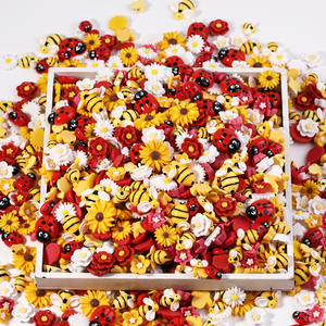 Patch en résine à dos plat motif Abeille de dessin animé et Tournesol, pour coque de téléphone, réfrigérateur et porte-clés - Product Image 6