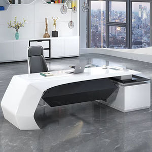 High-End Kantoormeubelleverancier Groot Bureau Ontwerpt Houten Manager Moderne Luxe Kantoortafel - Product Image 4