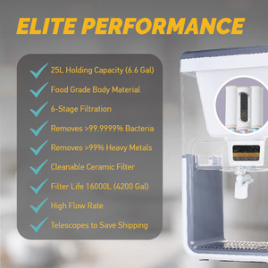 गुरुत्वाकर्षण पानी फिल्टर मशीन पीने के लिए पानी फिल्टर प्रणाली - Product Image 4