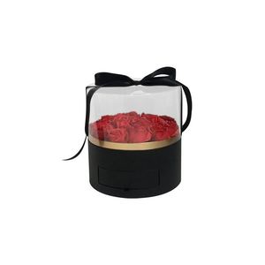 Luxury Portable Acrylic Flower Gift Box Round Flower Box Rose Floral Drawer <b>Window</b> Box - Product Image 4