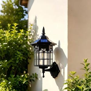 Lámpara Solar de Pared <span class=keywords><strong>para</strong></span> Jardín con Sensor de Movimiento, IP65 Impermeable, Decoración de Pared Vintage, Linterna Solar <span class=keywords><strong>para</strong></span> Jardín y Patio - Product Image 2