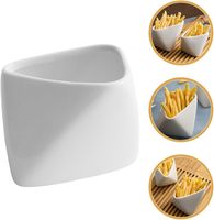 Support à frites en porcelaine pour la maison et la restauration, support à frites en céramique, boîtes à popcorn, bols, coupelles à sauce, assiettes à apéritifs