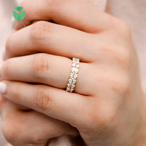 14k 18k золотые сердечно-сосудистых заболеваний лаборатории алмазов 1 карат обручальное кольцо ювелирные украшения для женщин обручальное кольцо с синтетическим CVD шарошка Звездочка для круглой формы - Product Image 4