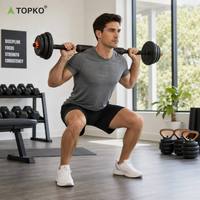 Ensemble d'haltères réglables TOPKO 4-en-1, 10-40 kg, haltères multifonctions pour la salle de sport à domicile