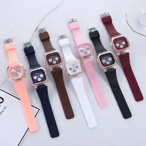 HY Women's Watch Colorful silicone strap Round watch Vintage three-eye printed hands quartz decorated