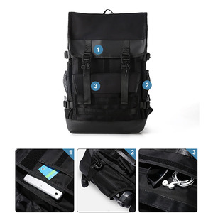 Custom Recycled Plastic Bottles Sports Rolltop Travel Rucksack Roll Top <b>Backpack</b> - Product Image 4