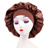 Bonnet de nuit en satin personnalisé, large bande élastique, imprimé par transfert thermique, pour femmes noires, tresses, sommeil nocturne