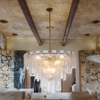Lustre de plafond moderne de luxe en fer pour hall d'hôtel, hauteur réglable, pour salon, loft, escalier, lustre rond en verre