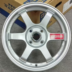 Jantes de voiture TE37 Design 15x6.5 4x100 4x114.3 5x114.3 ET35-40mm, jantes en alliage multi-rayons pour Honda Civic Jazz Toyota - Product Image 1