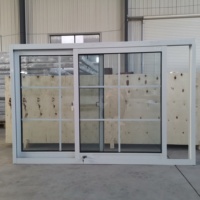 Fenêtres coulissantes modernes en verre trempé à double cadre en alliage d'aluminium avec stores suspendus en moustiquaire-Ouverture horizontale