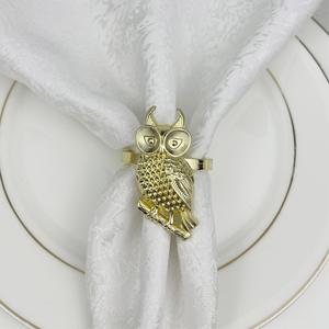 Nuovo Hotel decorazione tavolo gufo portatovagliolo placcato oro <span class=keywords><strong>uccello</strong></span> <span class=keywords><strong>aquila</strong></span> per fibbia a tema animale metallo portatovaglioli intagliato a mano incisione - Product Image 3
