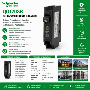 เบรกเกอร์วงจรขนาดเล็กแบบ 1 โพล รุ่น QO120SB 120A ของแท้ใหม่เอี่ยม 120/240V สำหรับระบบอัตโนมัติอุตสาหกรรม PLC - Product Image 1
