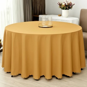 Оптовая цена. Однотонная скатерть из полиэстера для больших круглых столов. Простой дизайн. На заказ для свадеб, вечеринок, банкетов. - Product Image 6