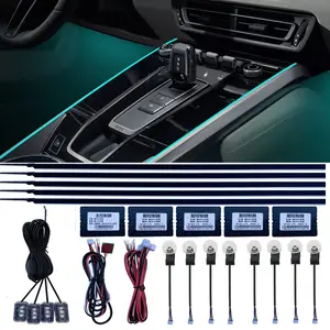Kit personnalisé d'intérieur de voiture, bande acrylique LED lampe d'ambiance contrôle par application éclairage ambiant sans fil pour poignée de porte de voiture