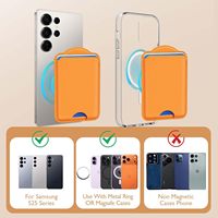 Portefeuille magnétique de luxe pour téléphone Galaxy S25 Ultra Magsafe en cuir PU avec blocage RFID pour cartes de crédit