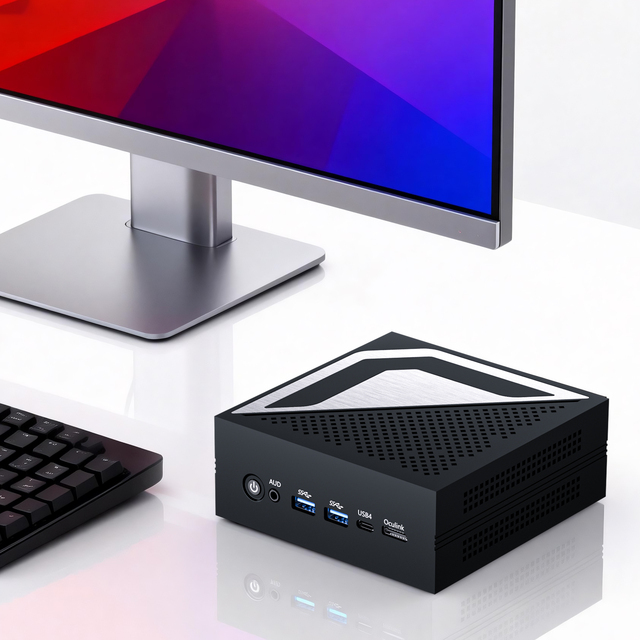 Ryzen AI 9 HX 370/365/360 Mini Computer Dual 2.5G LAN Ports Dual NVMe SSD Built-in Wi-Fi 6E DDR5 64GB NPU AI PC for Business