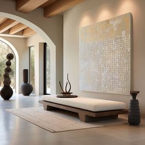 Peinture à l'huile artisanale texturée minimaliste, peinte à la main, encadrée, art mural Wabi-sabi pour studio créatif, bureau, décoration de la maison - Product Image 2